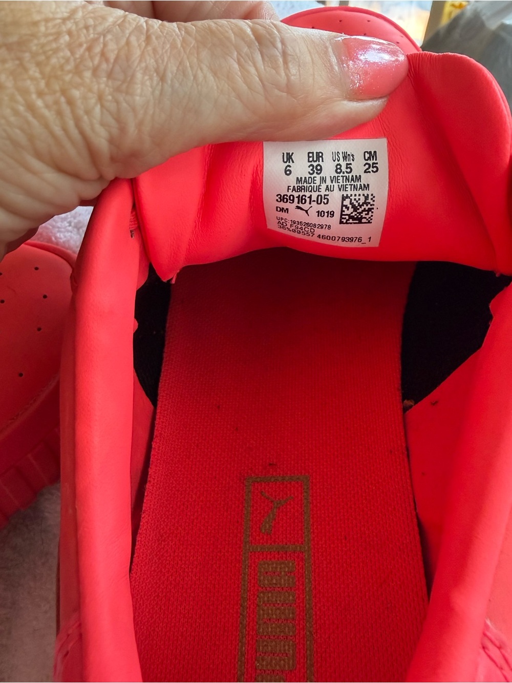 Puma Neon Red Low-Top Athletic Sneakers